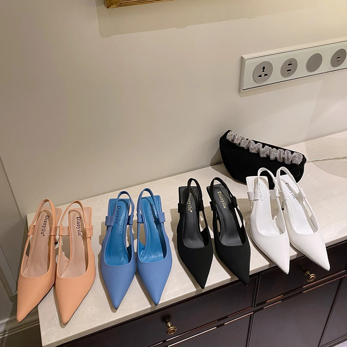 

Women Sandals High Heels Sandals Ladies 2022 Summer High-Heeled Sandals Sexy Stiletto Back Strap Pointed High Heel Women Shoes