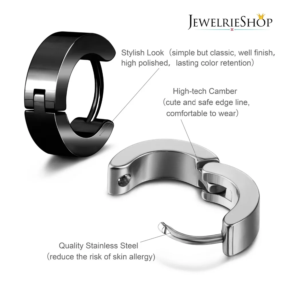 Мужские гипоаллергенные Бамбуковые серьги-кольца из нержавеющей стали |