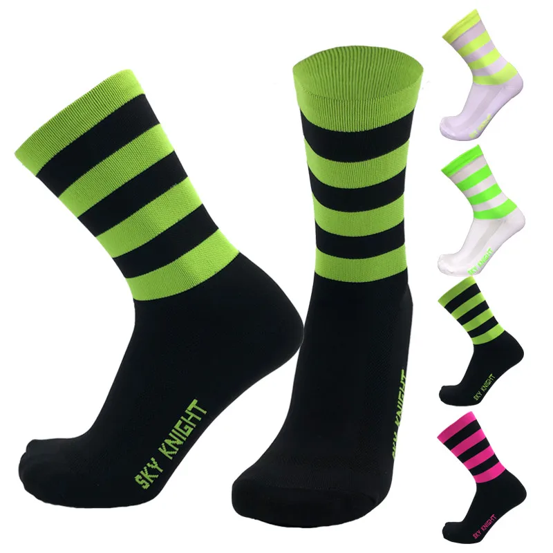 SKYKNIGHT компрессионные полосатые велосипедные носки спортивные беговые