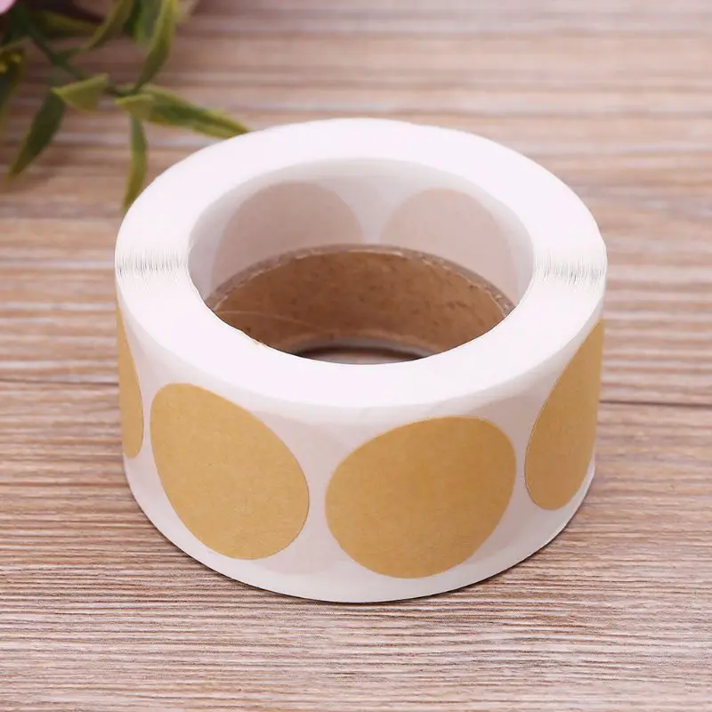 

500pcs/Roll Vintage Kraft Paper Label Circle Handmade Sealing Sticker For Gift Packaging Tags