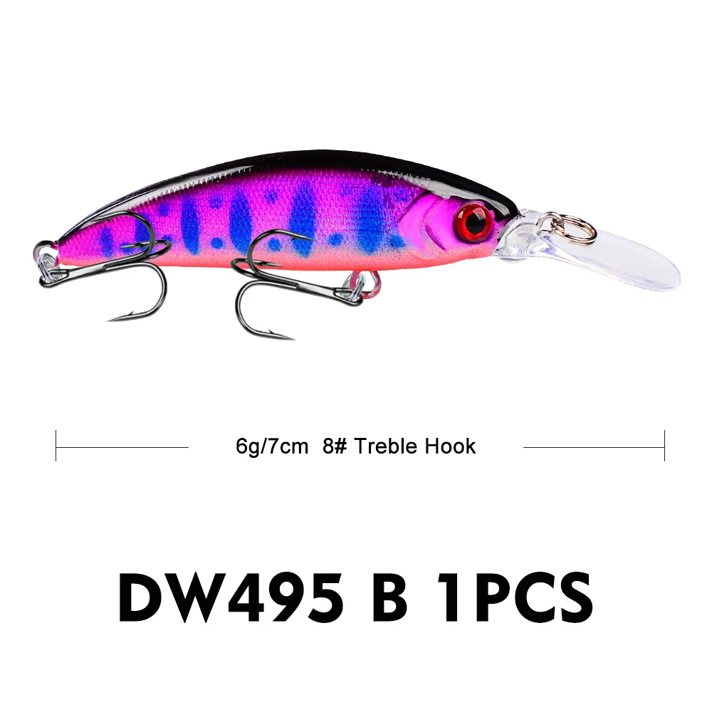 1 шт. гольян 6 г/7 см приманка с длинным ртом приманки для рыбной ловли океан лодка 3D