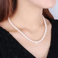 elegant handmade fresh water pearls necklace for women engagement wedding party gifts jewelry