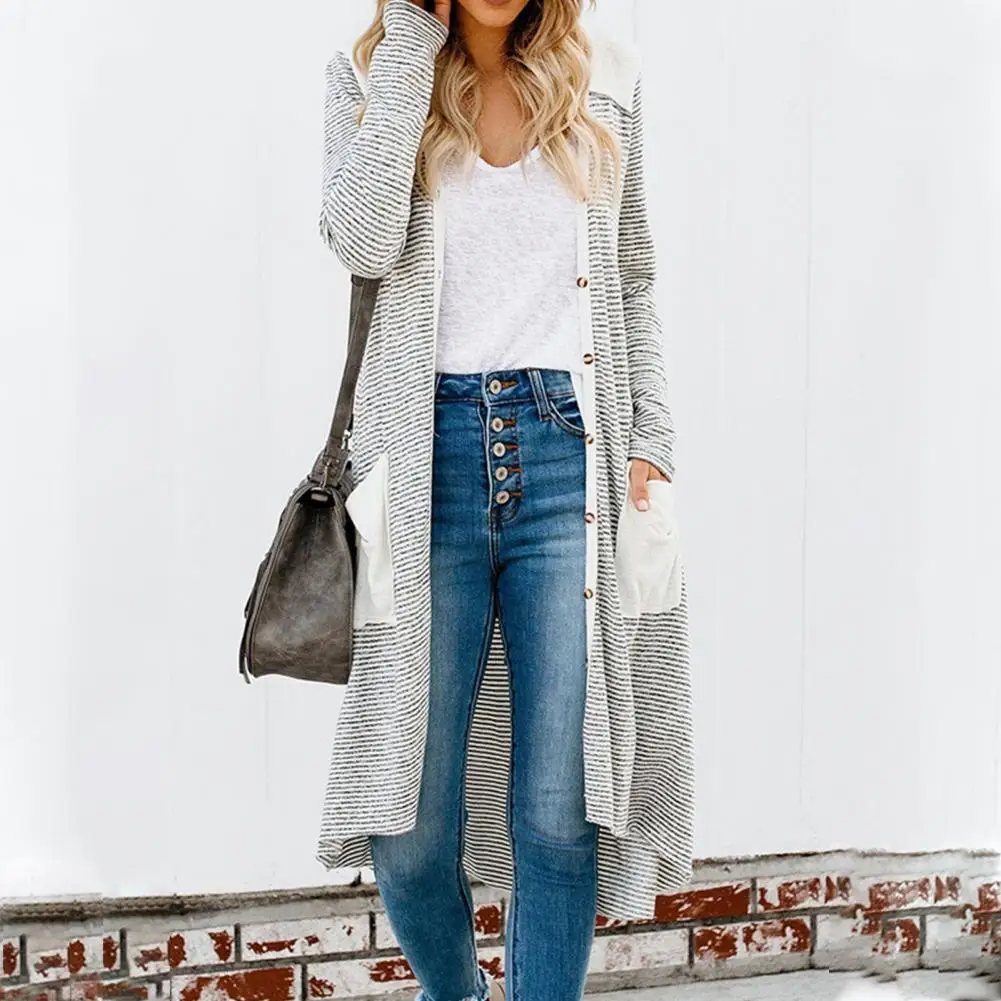 

Long Cardigan Women Long Sleeve Open Front Cardigan Leopard Camouflage Pocket Mid-length Coat Loose Ladies Sweaters Cardigans