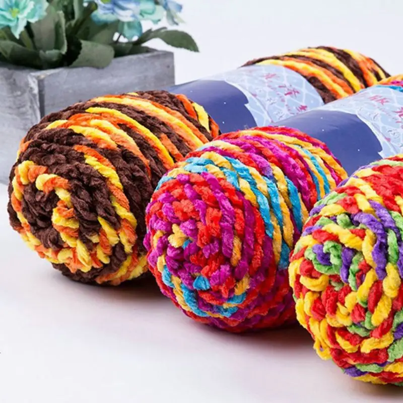 200 г камвольная искусственная акриловая Радужная цветная Глянцевая Трикотажная