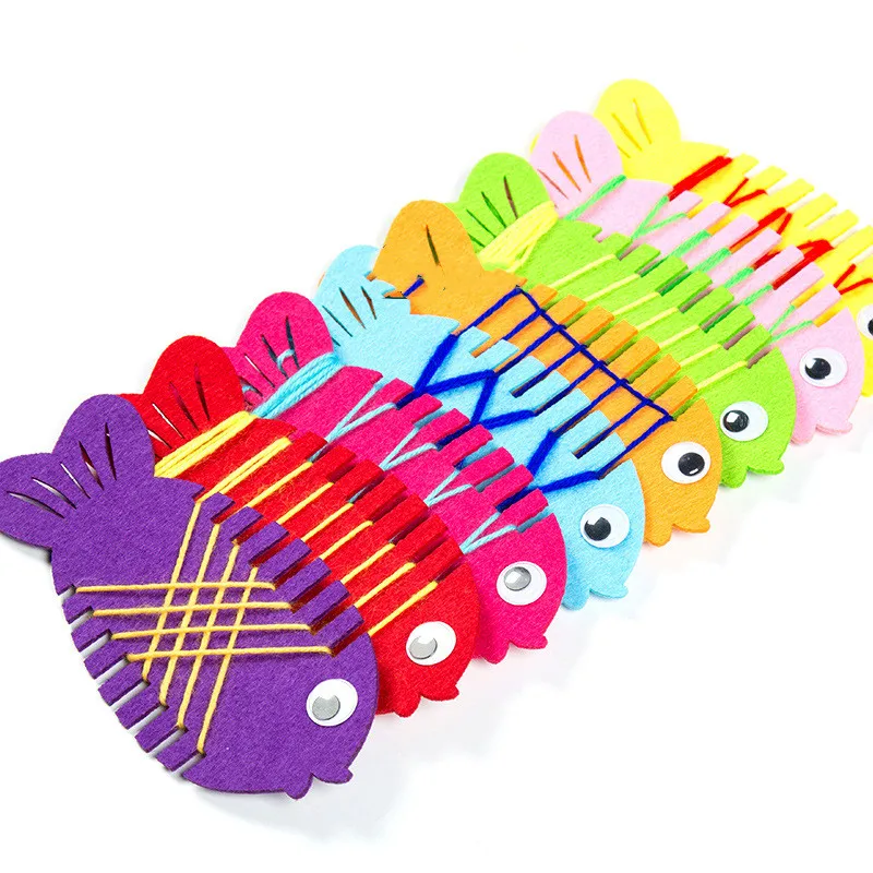 DIY Монтессори игрушки детский сад резьба износ линия рыба руководство игра