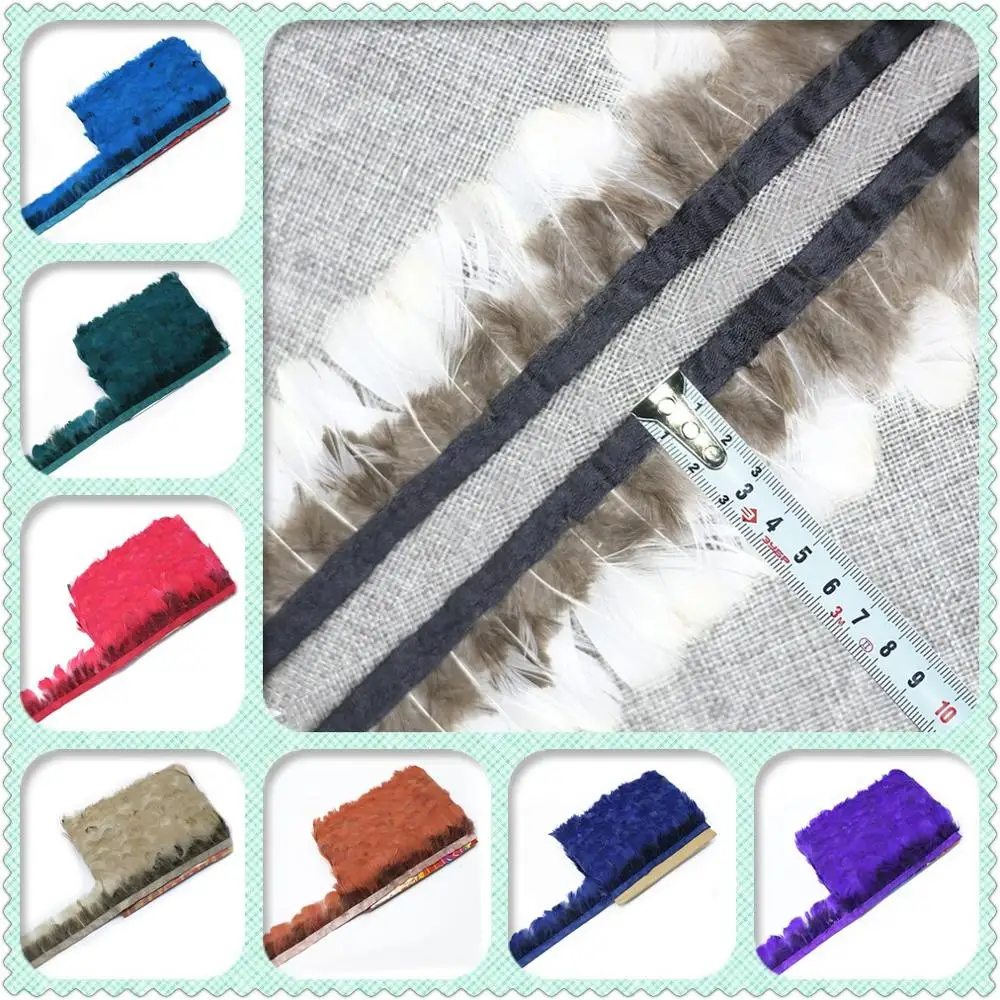 10 ярдов украшения из натуральных перьев фазана 4-5 см лента с перьями свадебное