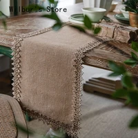 burlap table runners with tassel american rectangular placemat knitted entrance cover towel sofa decor home dining table decor