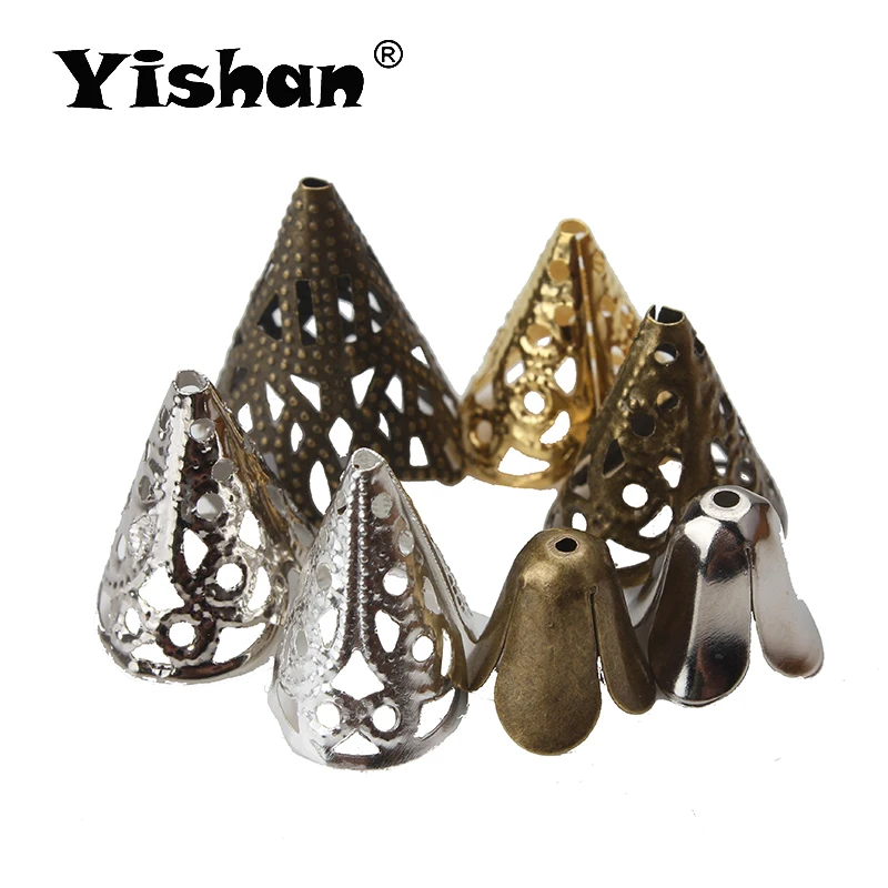 Yishan 20 шт./партия металлические бусины колпачки полые разделенные ювелирные