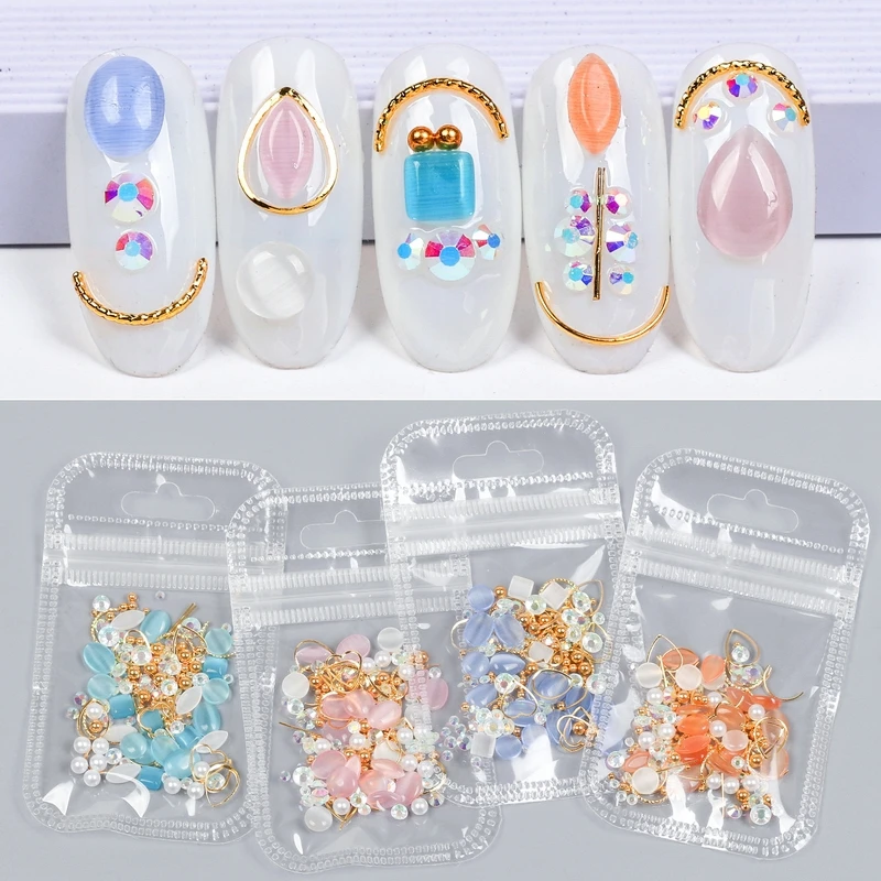 1 пакет опалы для ногтевого дизайна кристалл драгоценный камень жемчуг бусины