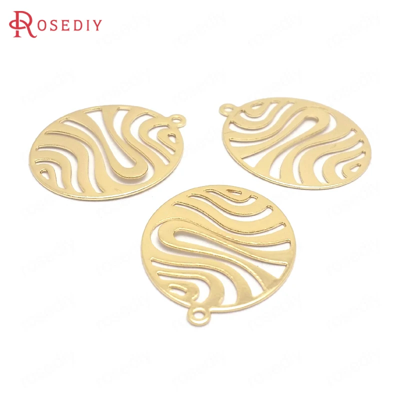 (37686)20 штук 18x22 5 MM 24K Gold Цвет латунь с полосой Овальный Форма Подвески расходных
