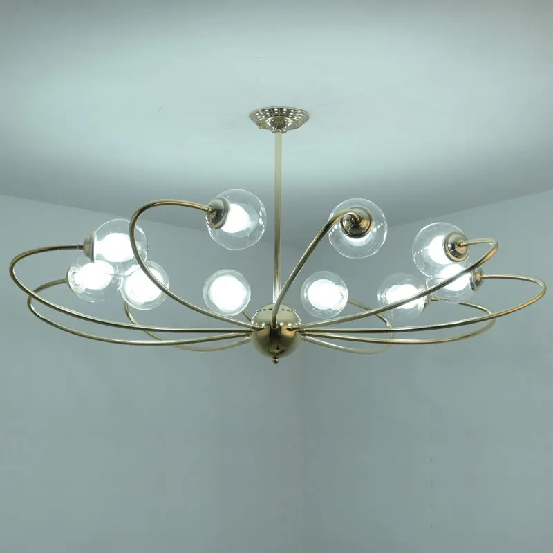 Светодиодная лампа стеклянный дизайн Золотая люстра светильник ing Современная