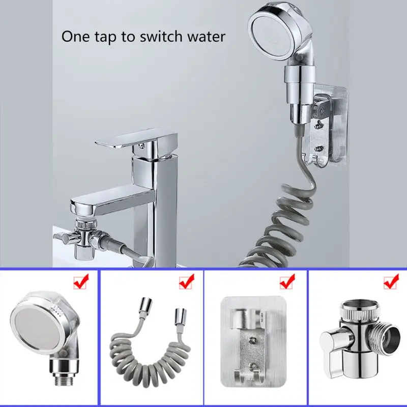 

Quick Connection Adjustable Sink Hand Shower Set Removable Sprinkler Hair Basin Bathing Tub Fountain Home Improvement