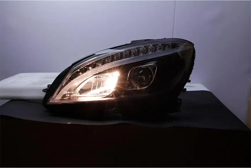 2008~ 2011y автомобильный бампер головной свет для Mercedes Benz W204 фара C180 C200 светодиодный DRL hid ксенон/галогенная лампа для W204 фары