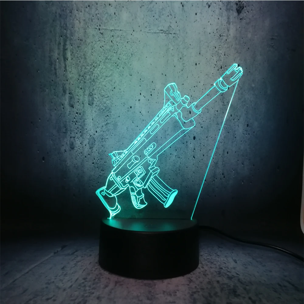 Крутой 3D игрушечный пистолет светодиодный ночник светильник битва рояль игра PUBG