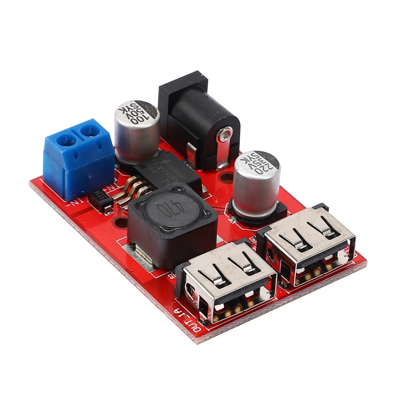 

LM2596 LM2596S Dual USB DC-DC 9V 12V 24V 36V to 5V 3A Step Down Buck Converter Board Car Charger Solar Power Supply Module