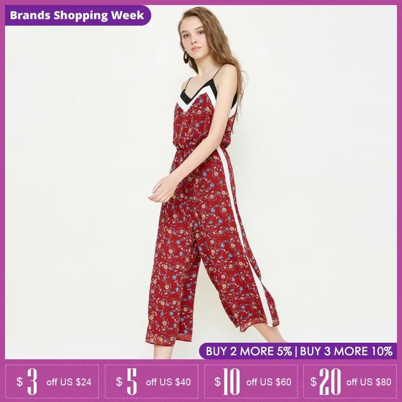 Женский комбинезон с широкими штанинами и цветочным принтом Vero Moda 31839X501|Женские