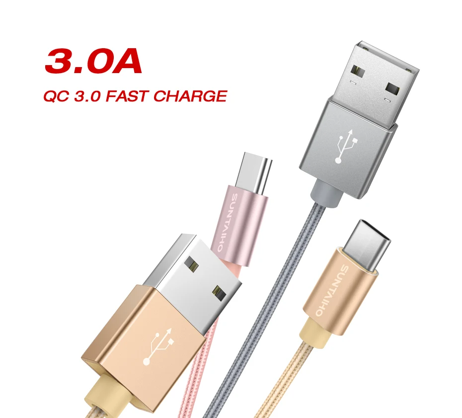 Suntaiho usb type C кабель для samsung S9 S10 USB C кабель 3A Quick зарядное устройство 3.0 type C провод для зарядки 3 м для Xiaomi Redmi Note 7 K20 шнур для зарядки телефона