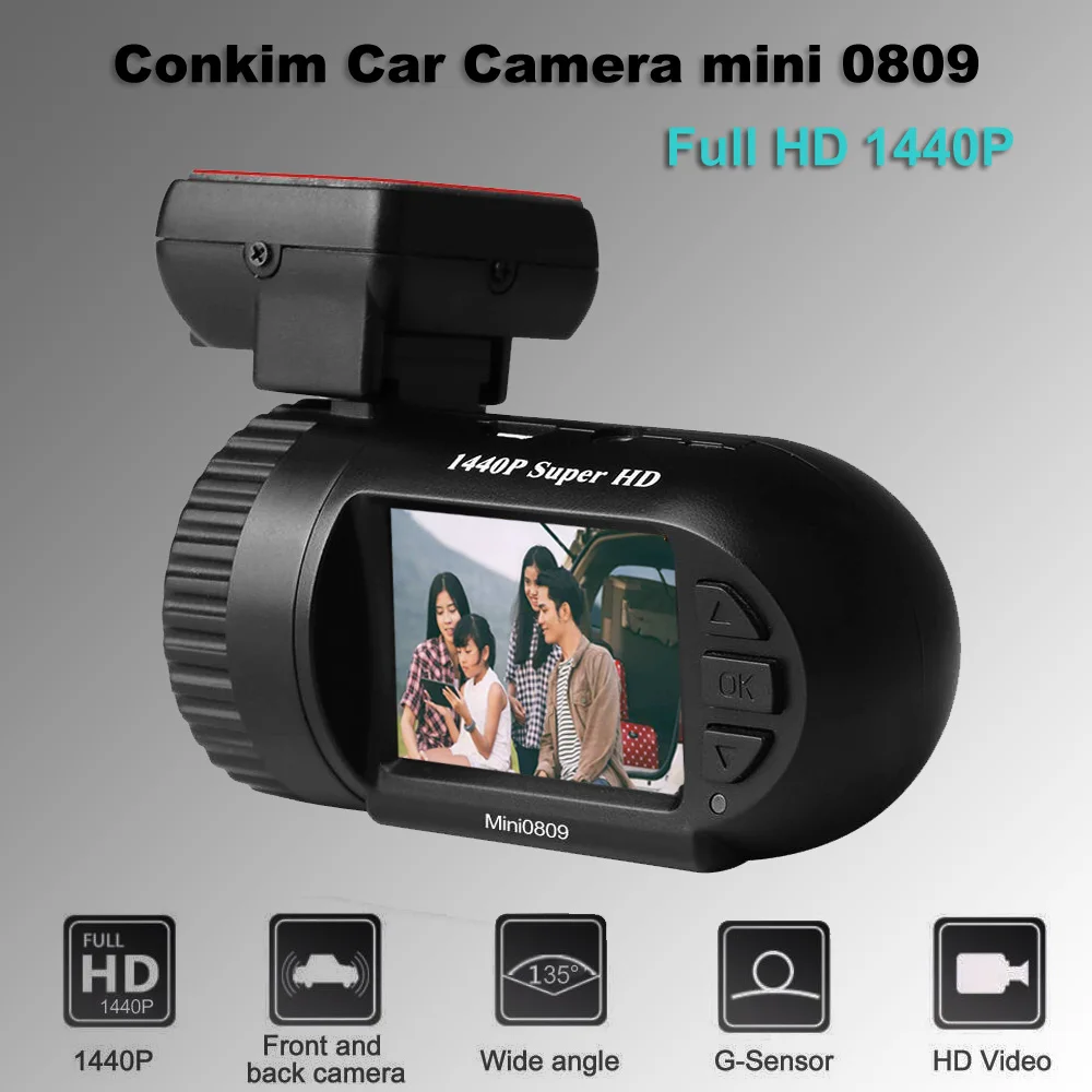 Автомобильный видеорегистратор Conkim Mini 0809 камера Super FHD 1440P регистратор с датчиком