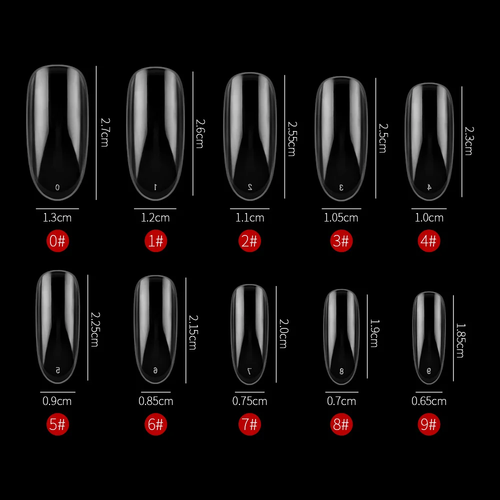 500 шт./пакет овальные искусственные накладные ногти акрилового геля Фул крышка