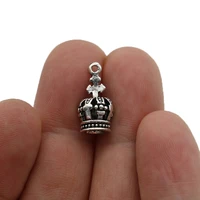 20pcs hollow crown charm pendants for jewelry making bracelet diy accessories 18x9mm