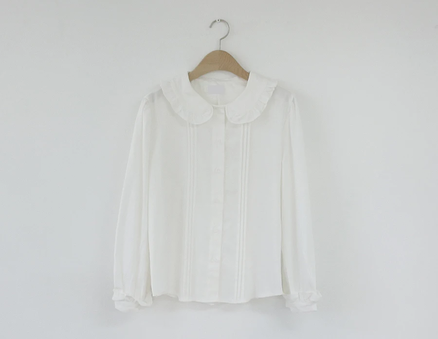 Белая рубашка кардиган винтажные Женские топы с длинным рукавом блузка для