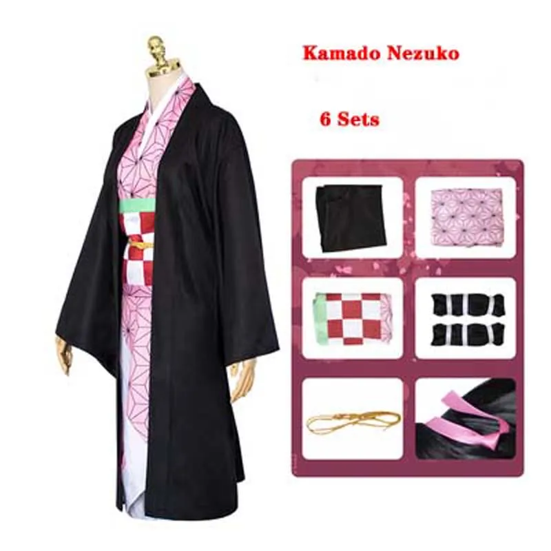 Новый аниме демон убийца Kimetsu без Yaiba Косплэй костюм камадо Nezuko Хэллоуин