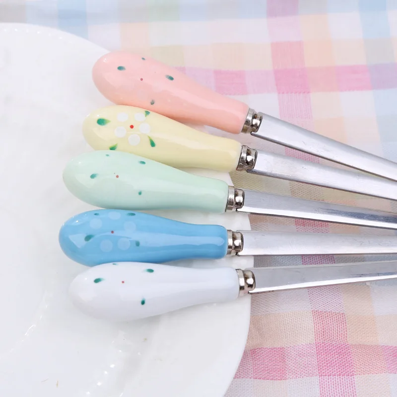 Креативная Милая ложка для смешивания кофе с цветами длинная из нержавеющей