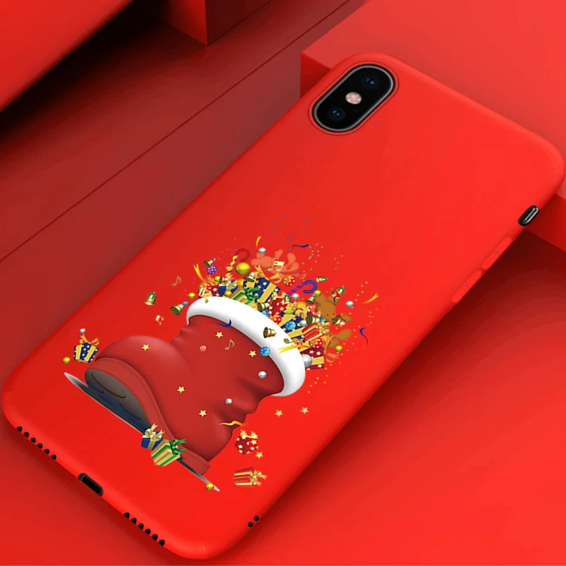 EiiMoo Case For iPhone 7 8 Plus Cover Soft Silicone 6 6S XR X XS Max Santa Claus | Мобильные телефоны и аксессуары