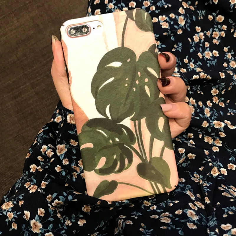 Чехол для телефона с изображением растений и банановых листьев iPhone X XS 8 7 6 6S PluS