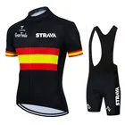 Новинка 2022, летний мужской комплект одежды STRAVA из Джерси с коротким рукавом для команды, велосипедная одежда, дышащая рубашка, велосипедные шорты и строгие шорты