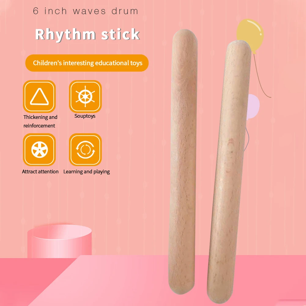8pairs Natural Hardwood Rhythm Sticks Orff Claves Classical Teaching Aids Instrument Professional Musical Home School | Спорт и