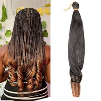synthetic braiding hair spiral curl end braids crochet hair 22 inch bouncy silk loose wave bulk hair extension for braiding