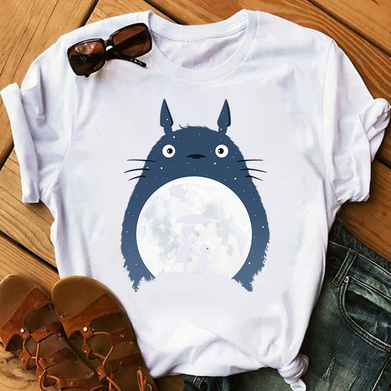 

Totoro Studio Ghibli T Shirt Women Anime Tshirt Cartoon Kawaii Graphic Harajuku Summer 90s T-shirt Womens Tops Short Sleeve Tees