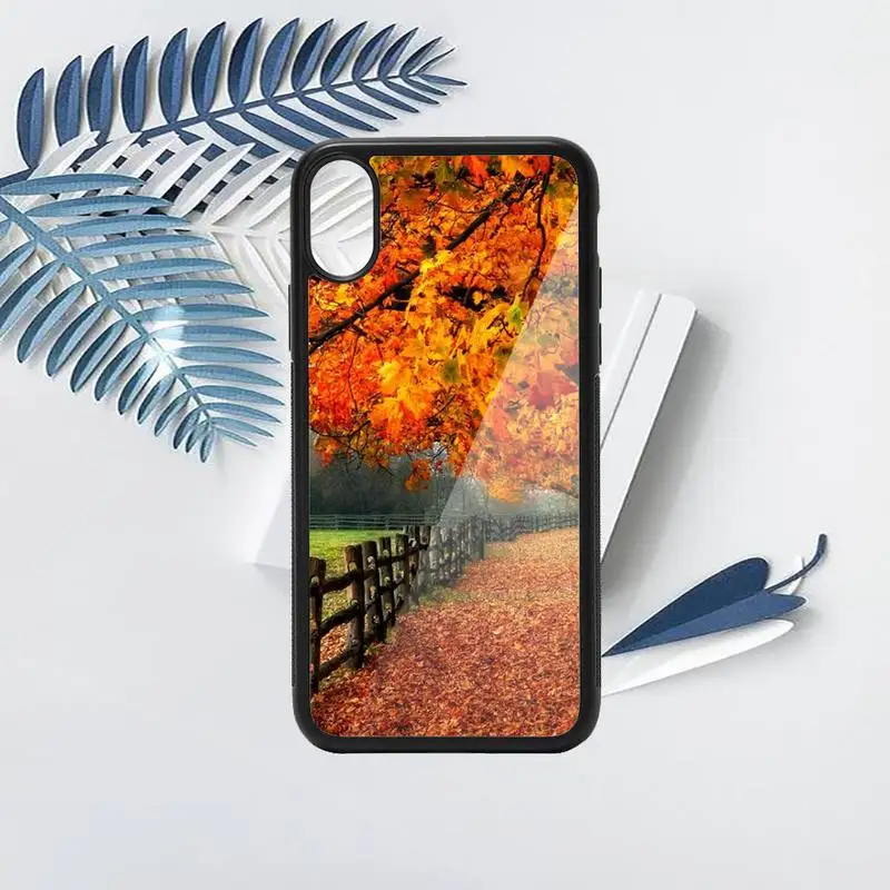 

Fallen leaves Autumn Breeze Phone Case PC for iPhone 11 12 pro XS MAX 8 7 6 6S Plus X 5S SE 2020 XR
