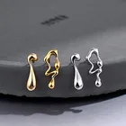 Женские серьги-гвоздики из серебра 925 пробы, асимметричные минималистичные серьги в форме капли воды, бижутерия, 2021