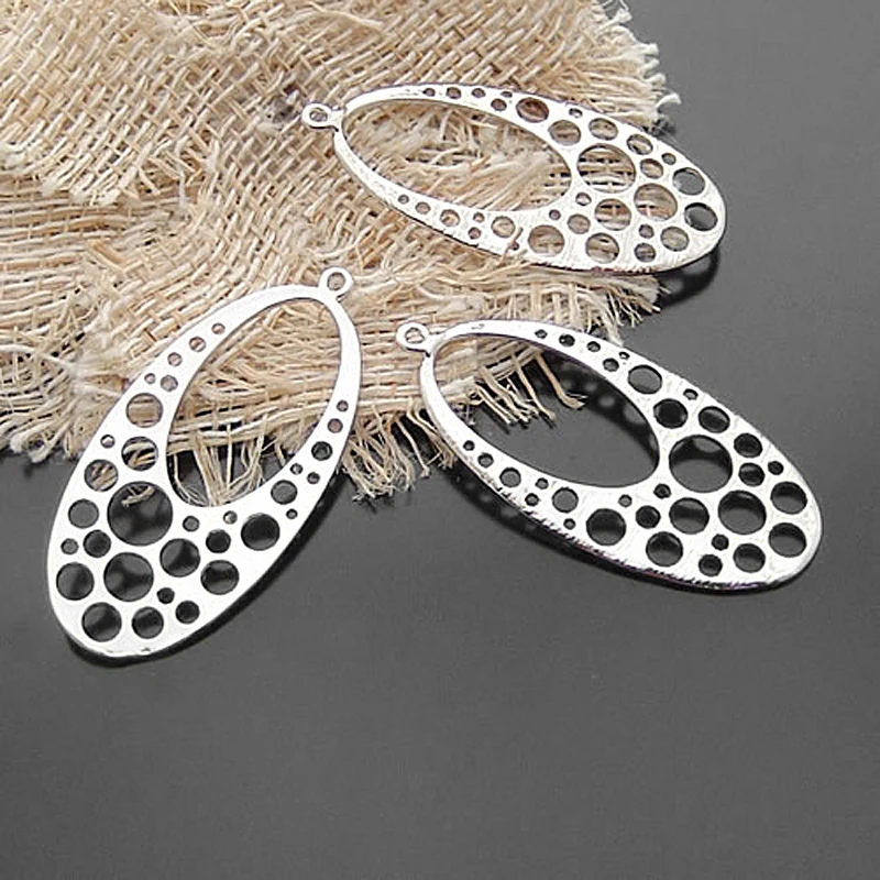 

(C377)20 pieces 48x22mm Antique Bronze Zinc Alloy Oval Earring Connector Charms Diy Jewelry Findings Accessories Wholesale