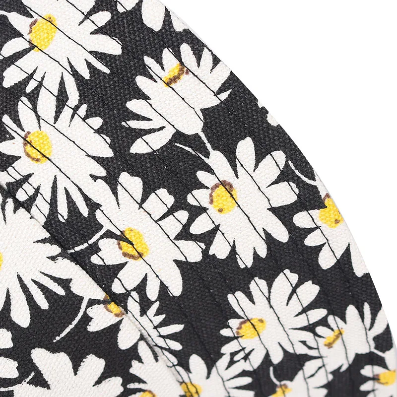 Панама унисекс двусторонняя с принтом ромашек летняя 2020 | Аксессуары для одежды