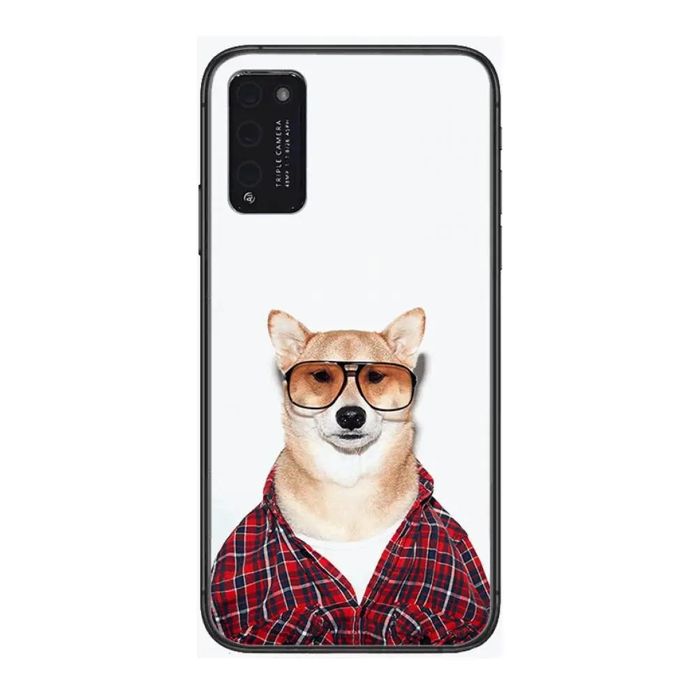 

Dog fashion creative personality boys Clear Phone Case For Huawei Honor 10 20 30 9 X Pro Lite V 5G RU Black Etui Coque Hoesjes