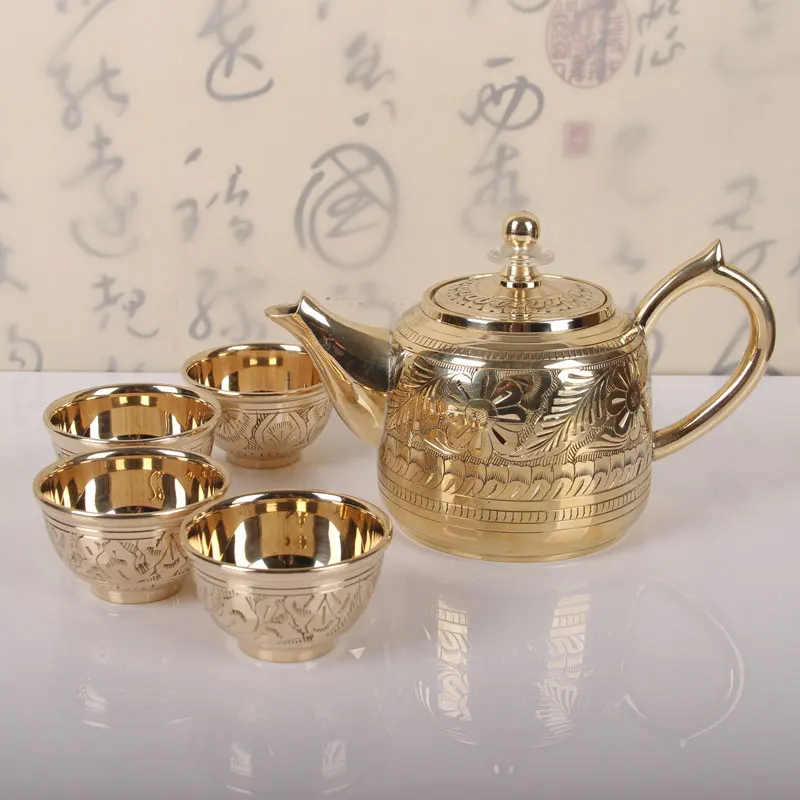 Чайный сервиз из чистой меди чайная церемония ручной работы с домашним импортом