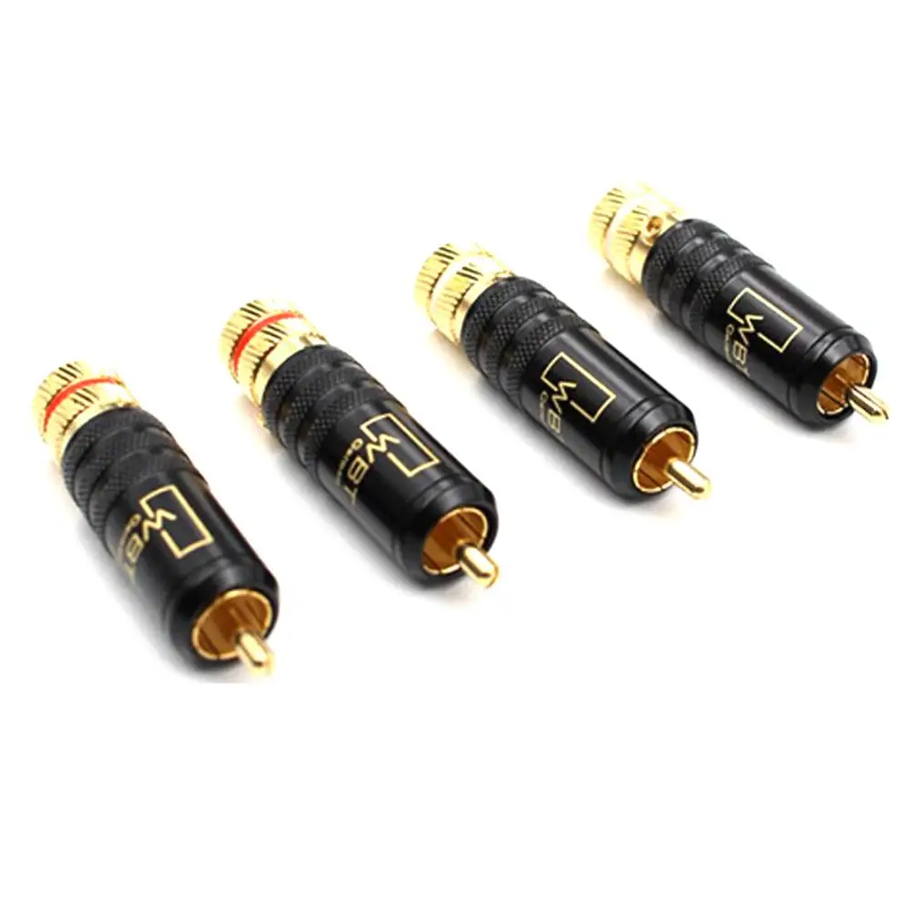 Удлинитель кабеля RCA halданные HIFI 4 шт./лот соединительный вилки винты паяльная