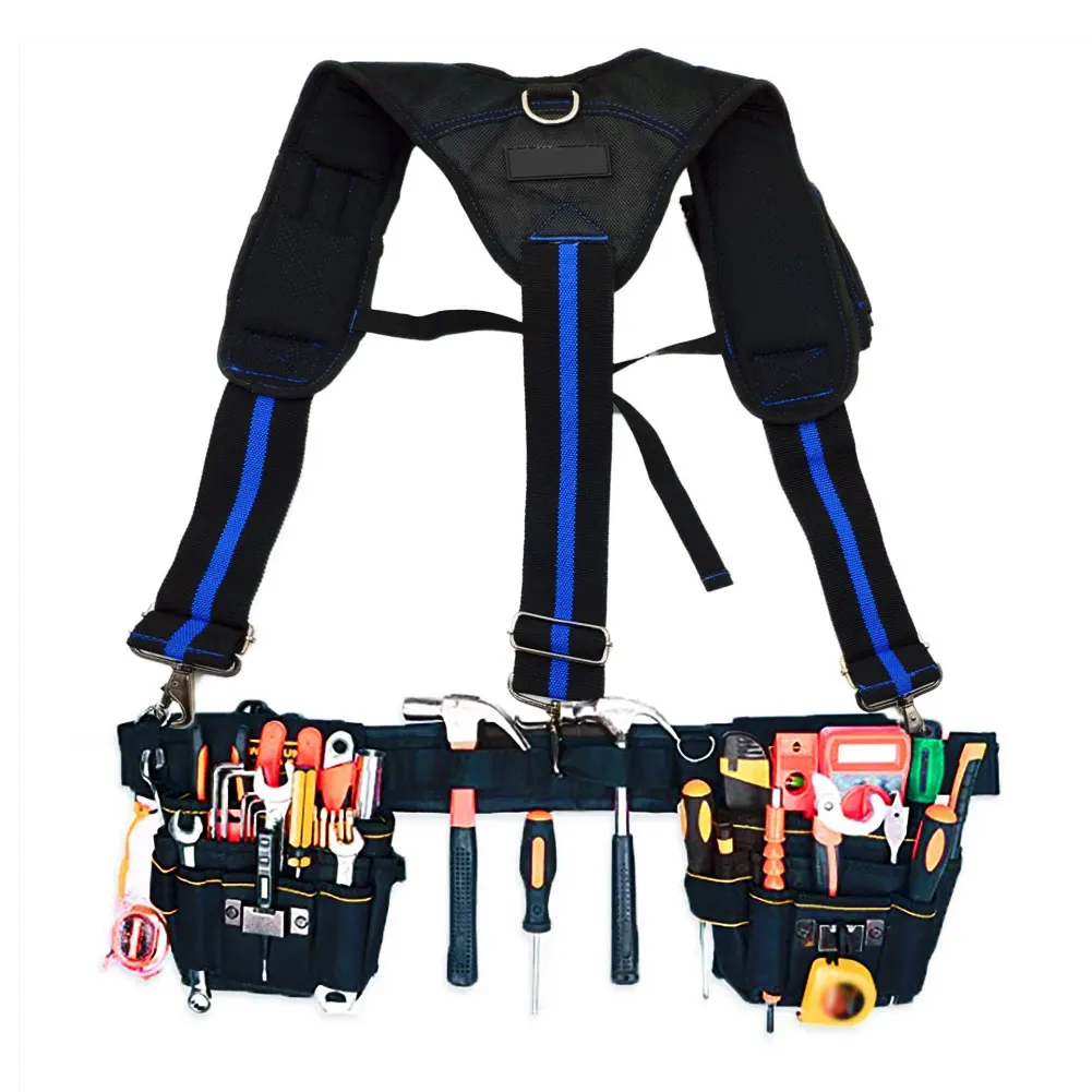 Suspenders Belt Multi-Pockets Y Type Tool Hanging Work Belt 