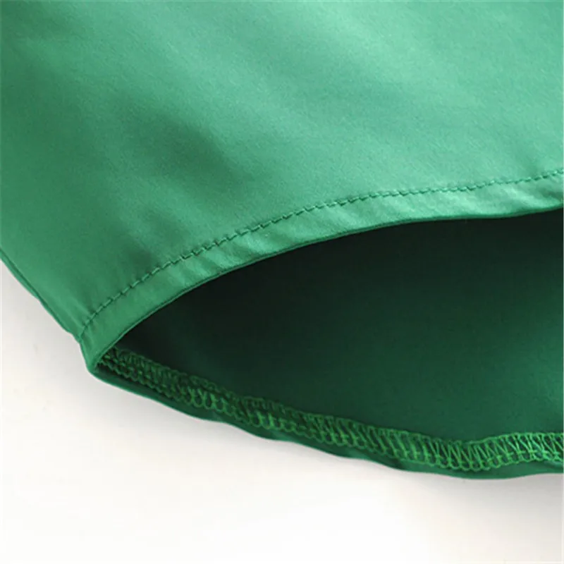 

2020 Stylish Solid Green Loose Blouses Women Lapel Collar Long Sleeve Asymmetry Female Shirts Blusas Chic Tops