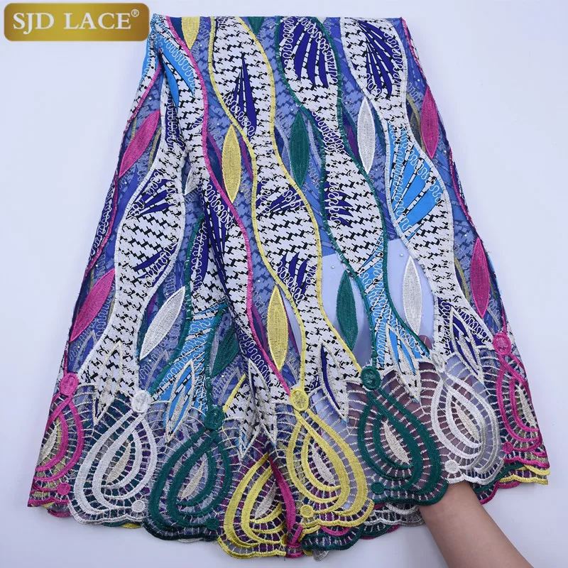 Кружево SJD Новая африканская сетка кружевная ткань высокое качество воск гипюр