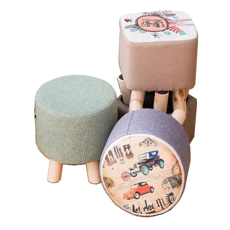 

Cotton Baby Small Stool Round and Square Stool Shoes Stool for Home Lovely Baby Chair Kids Stool