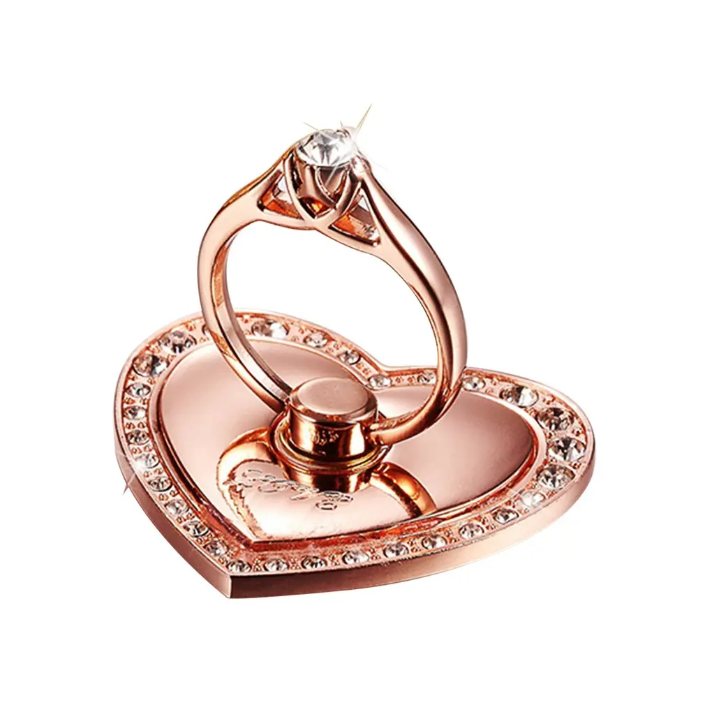 

Mobile Phone Unique Ring Support Mobile Phone Holder Diamond Stand Metal Love Lazy Support Romantic Design