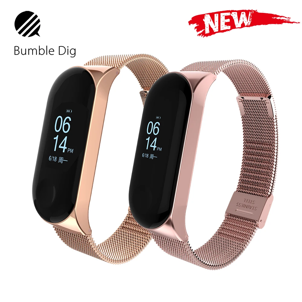 Ремешок Mi band 4 Band 3 металлический Безвинтовой ремешок из нержавеющей стали для Xiaomi