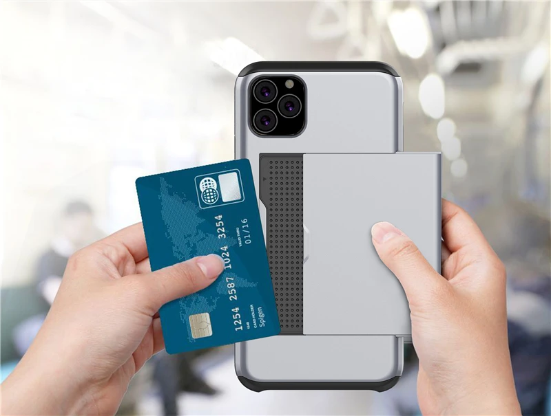 Чехол для мобильного телефона iSecret Spigen Slim Armor с высокой степенью защиты от ударов из TPU и ПК с карманом для карт для iPhone 11 Pro Max X XS XR 8 7 6 6S Plus.