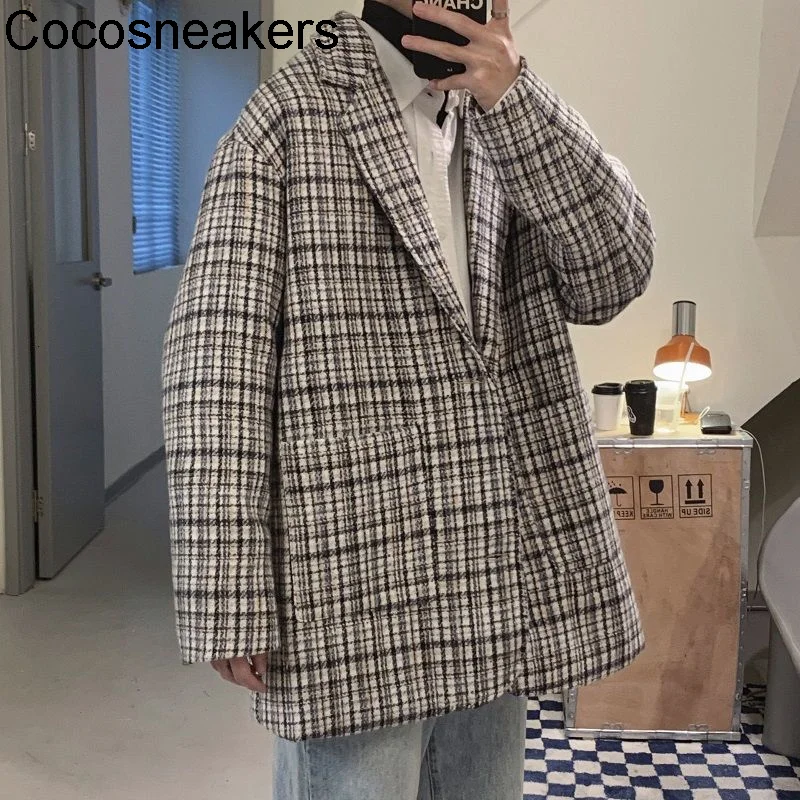 

Trend new thickened youth woolen suit coat men's wool windbreaker