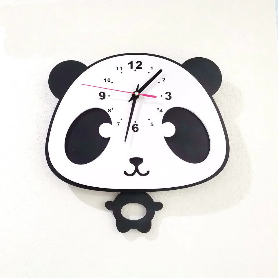 Милые детские настенные часы Swing boady panda подарки Декор бесшумные домашние