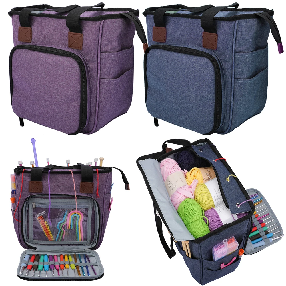

Knitting Storage Bag Yarn Wool Tote Bag For Crochet Hook Knitting Needles Craft Yarn Bag Sewing Tools Accessories Organizer Case